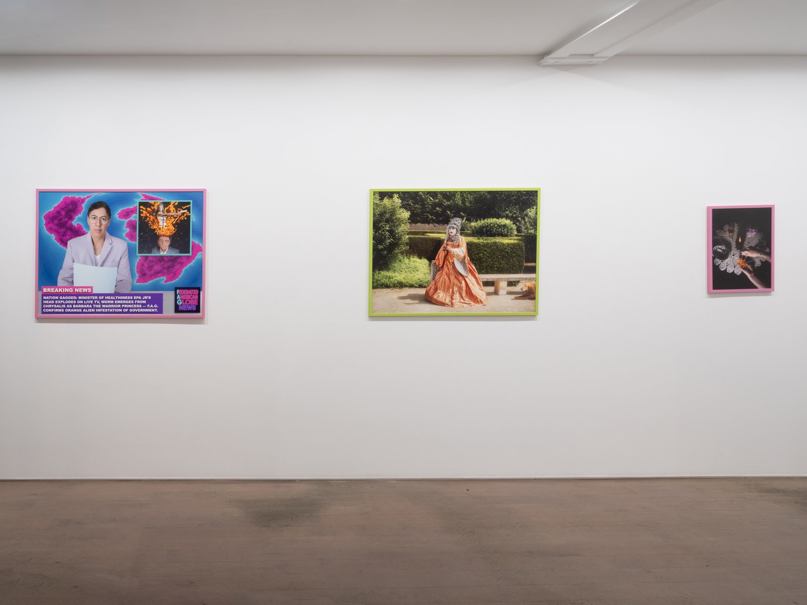 Installation view, With Wit We Rise: The Fabulous Rebellion of the F.A.G., Brigitte Mulholland, Paris, 2025