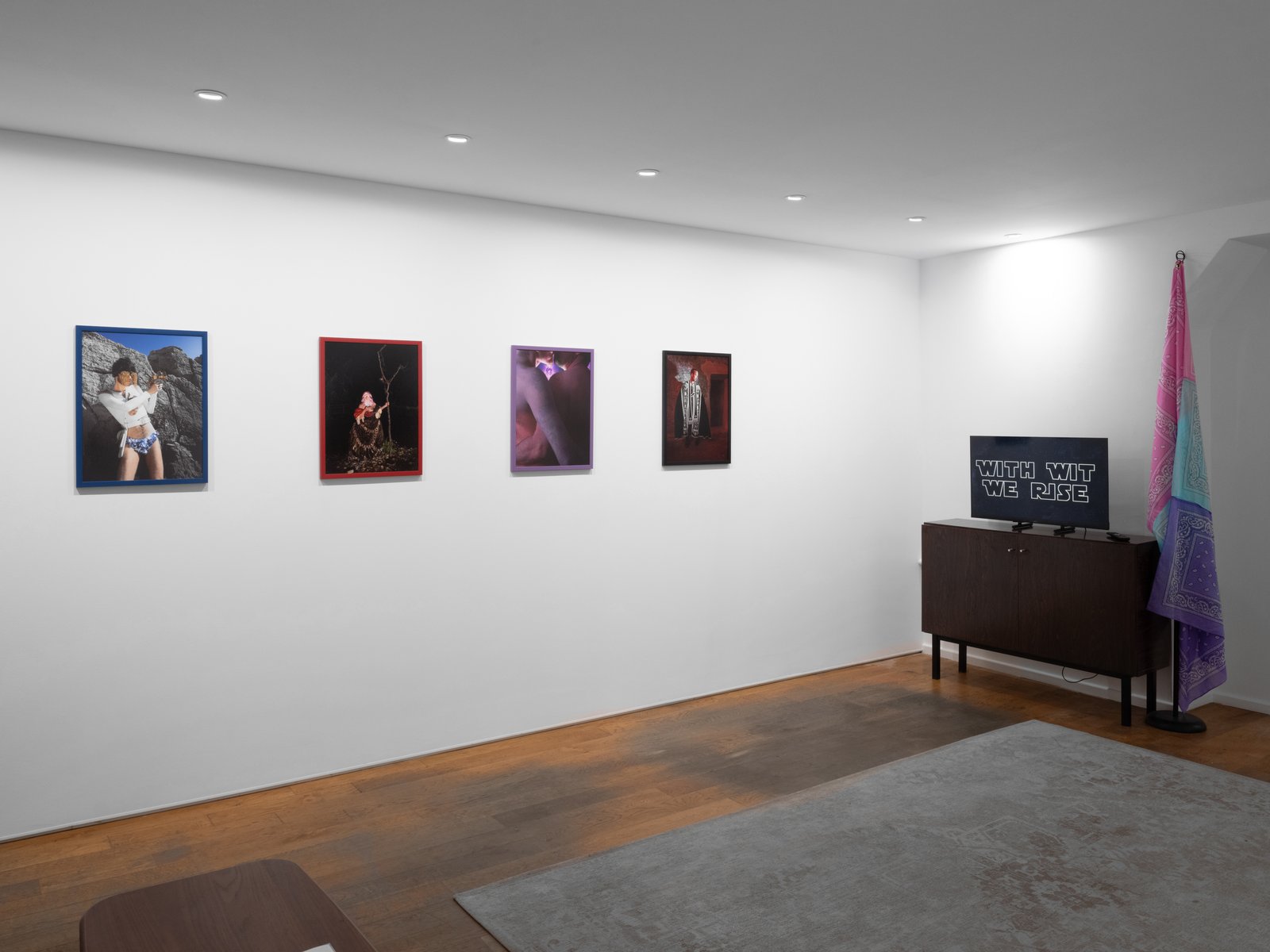 Installation view, With Wit We Rise: The Fabulous Rebellion of the F.A.G., Brigitte Mulholland, Paris, 2025