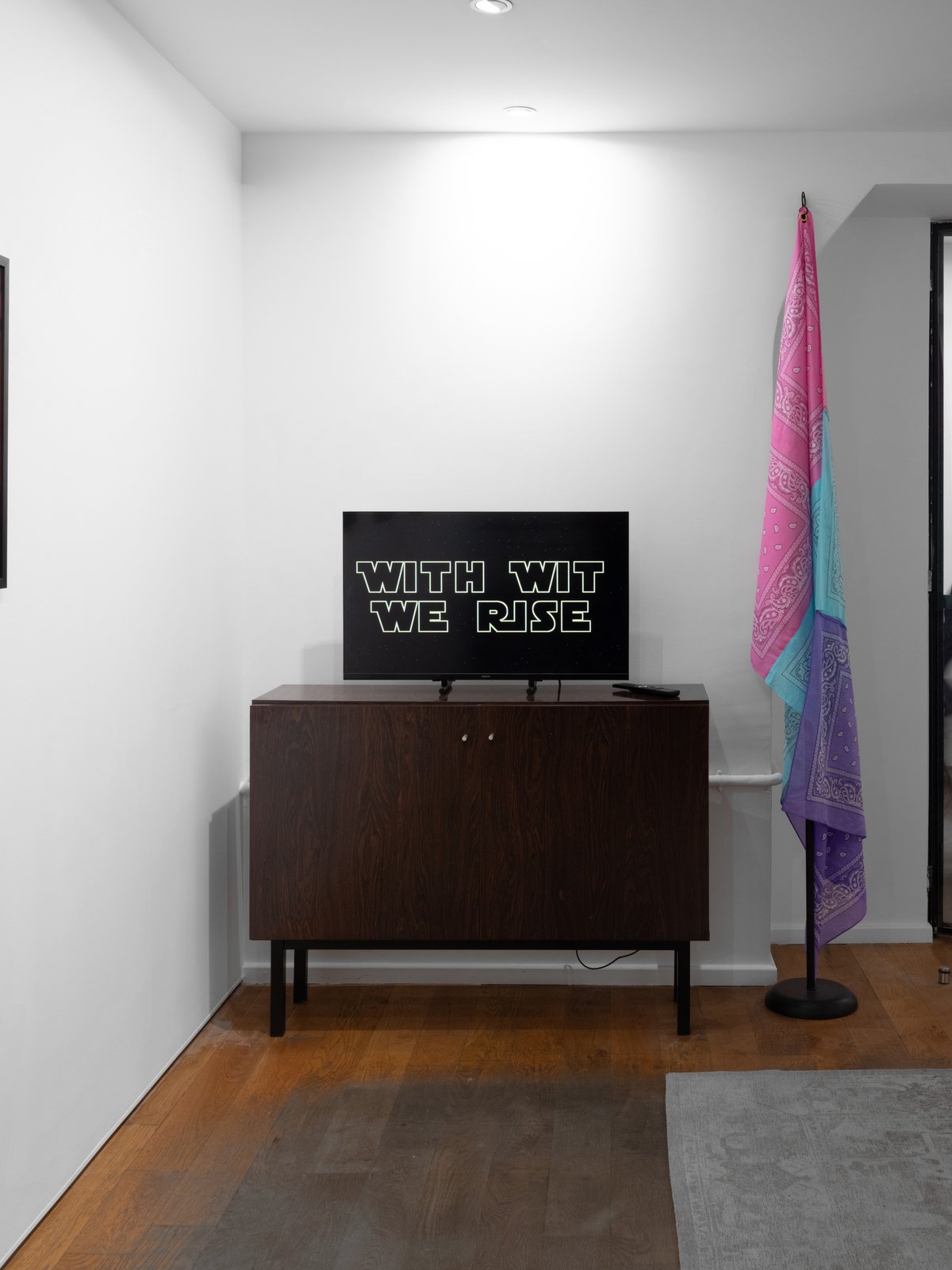 Installation view, With Wit We Rise: The Fabulous Rebellion of the F.A.G., Brigitte Mulholland, Paris, 2025