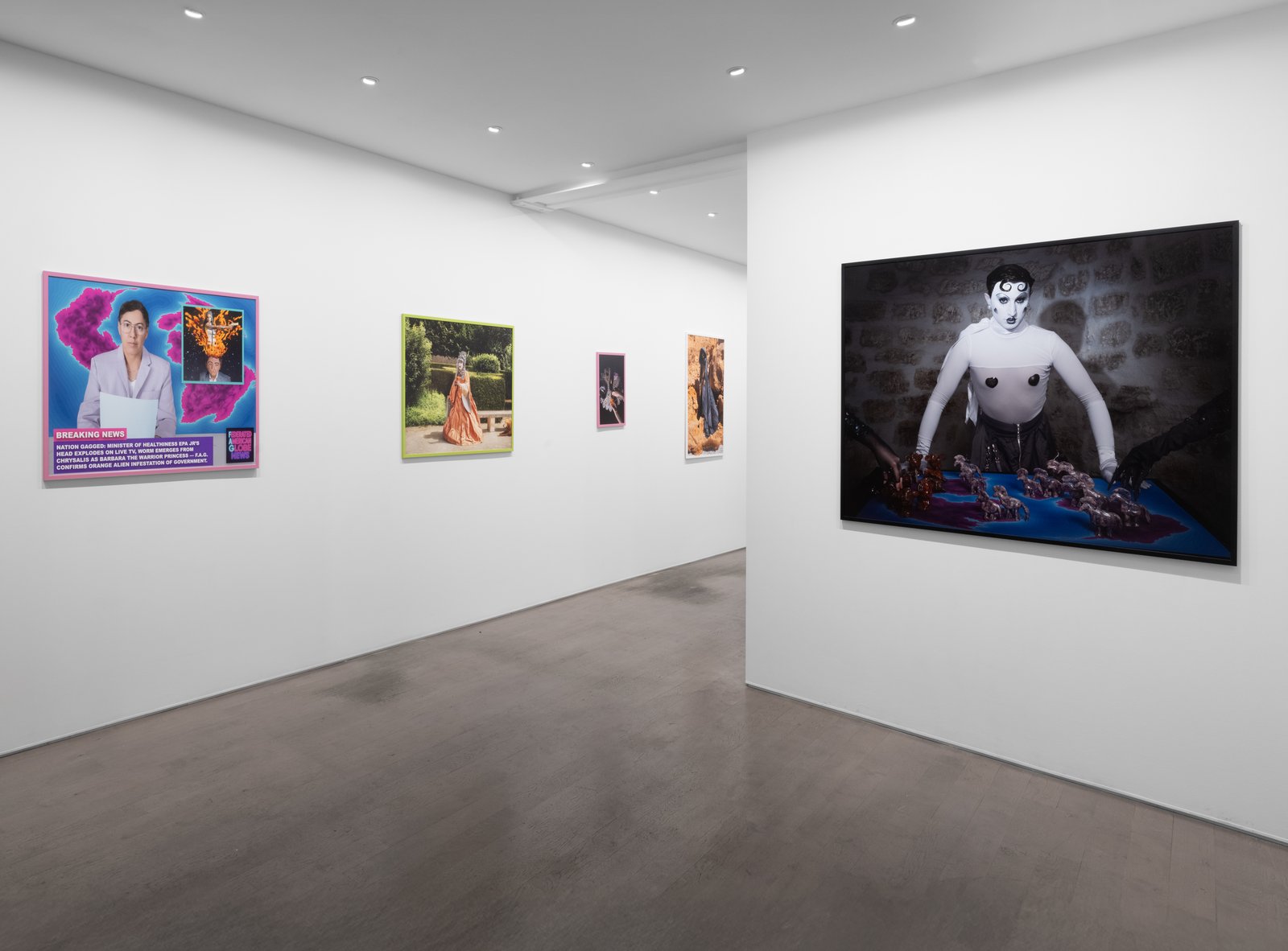 Installation view, With Wit We Rise: The Fabulous Rebellion of the F.A.G., Brigitte Mulholland, Paris, 2025